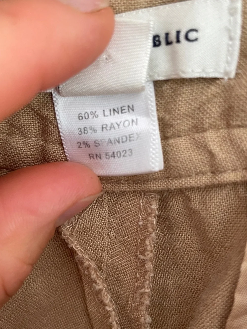 Banana Republic Neutral Linen Blend Pants 6 Y2K